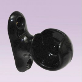 Soporte negro corto tipo cazuela derecho para tubo de 13 mm