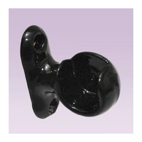 Soporte negro corto tipo cazuela derecho para tubo de 13 mm