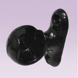 Soporte negro corto tipo cazuela izquierda para tubo de 13 mm