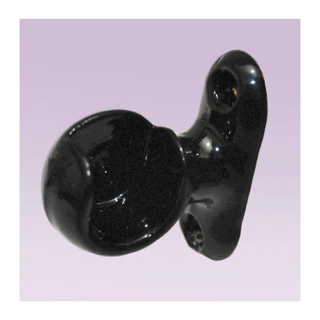 Soporte negro corto tipo cazuela izquierda para tubo de 13 mm