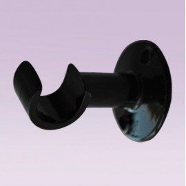 Soporte negro intermedio central abierto para tubo de 13 mm