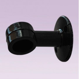 Soporte negro intermedio lateral para tubo de 13 mm