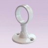 Soporte blanco corto central para tubo de 25 mm