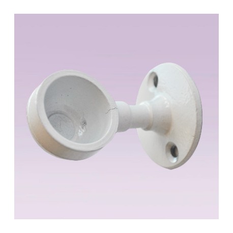 Soporte blanco corto lateral para tubo de 25 mm