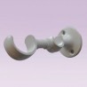 Soporte doble blanco abierto para tubo de 25x13 mm