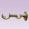 Soporte doble dorado abierto para tubo de 25x13 mm