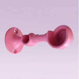 Soporte doble rosa derecho para tubo de 25x13 mm