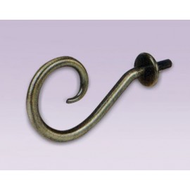 Cortinero ajustable de espiral de gancho tipo forja con tubo de