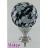 ESFERA GRANDE DE VIDRIO MOTA NEGRO BLANCO.