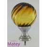 ESFERA GRANDE DE VIDRIO ESPIRAL AMBAR.