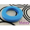 OJILLO PLASTICO CHICO AZUL BRILLANTE, INTERIOR 38 MM EXTERIOR 62 MM MARCA DM.