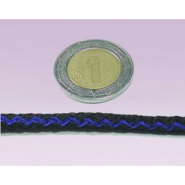 Cordon 6 mm bicolor negro/azul 