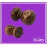 REMATE DE BOLA BARNIZ OSCURO  PARA BASTON DE 25MM