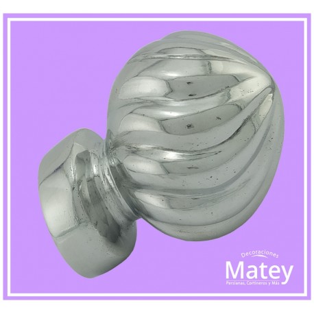 PUNTA DECORATIVA ESFERA ESPIRAL DE ALUMINIO PARA TUBO DE 38 MM.