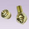 Tapon de caracol plastico dorado para tubo de 13 mm