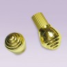 Tapon de caracol plastico dorado para tubo de 32 mm