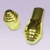Tapon de caracol plastico dorado para tubo de 38 mm