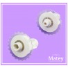 RODILLOS DE TRACION SISTEMA ALHAMBRA DE 43MM EN COLOR BLANCO CON TRANSPARENTE