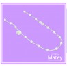 Cadena plástica con clip para pesa plástica blanco 