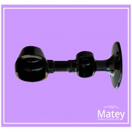 SOPORTE DOBLE TIPO CAZUELA NEGRO LATERAL IZQUIERDO PARA TUBO DE 2X13MM 