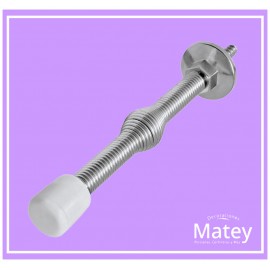 TOPE DE RESORTE CON INSTALACIÓN A PARED TIPO COPA PARA PUERTA SATINADO