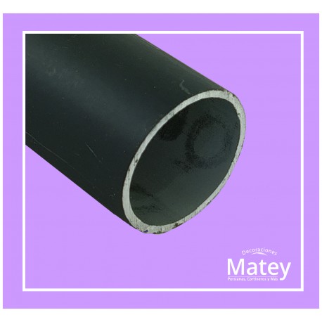 Tubo redondo hueco de aluminio 3/4 negro - Decoraciones Matey