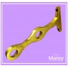SOPORTE DOBLE PLANO EN BRONCE PULIDO PARA TUBO DE 13X13MM.