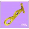 SOPORTE DOBLE PLANO EN BRONCE PULIDO PARA TUBO DE 25X13MM.