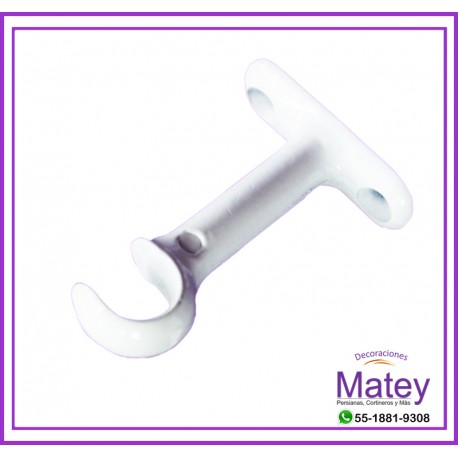 SOPORTE BLANCO LARGO ABIERTO PARA TUBO DE 13MM