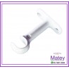 SOPORTE BLANCO LARGO ABIERTO PARA TUBO DE 13MM