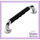 PASAMANOS CROMADO DE 25MM DE 30CM CON ANTIDESLIZANTE MANGO NEGRO