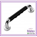 PASAMANOS CROMADO DE 25MM DE 30CM CON ANTIDESLIZANTE MANGO NEGRO