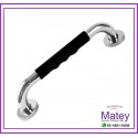 PASAMANOS CROMADO DE 25MM DE 50CM CON ANTIDESLIZANTE MANGO NEGRO
