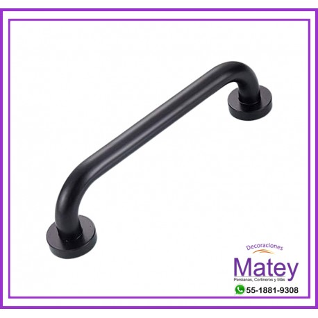 PASAMANOS NEGRO MATE DE 25MM DE 30CM SIN ANTIDESLIZANTE