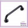 PASAMANOS NEGRO MATE DE 25MM DE 30CM SIN ANTIDESLIZANTE