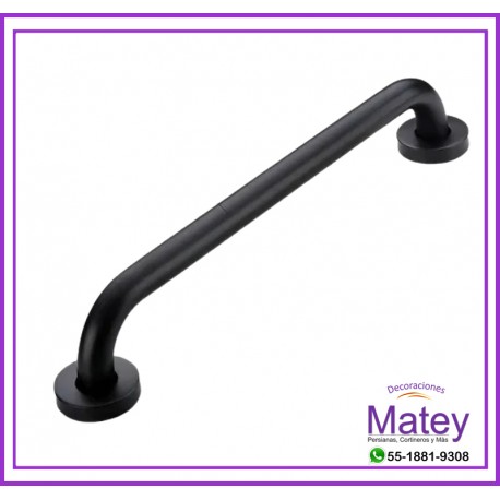 PASAMANOS NEGRO MATE DE 25MM DE 50CM SIN ANTIDESLIZANTE