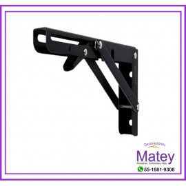 MENSULA DE REPISA PLEGABLE DE 15CM X 7CM DE ACERO COLOR NEGRO 