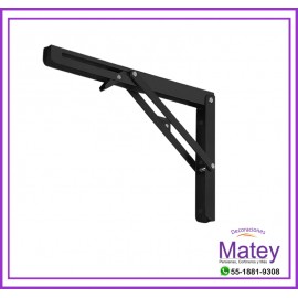MENSULA DE REPISA PLEGABLE DE 30CM X 17CM DE ACERO COLOR NEGRO 