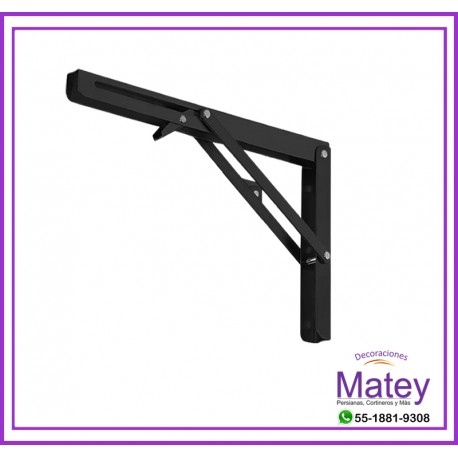 MENSULA DE REPISA PLEGABLE DE 30CM X 17CM DE ACERO COLOR NEGRO 