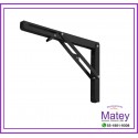 MENSULA DE REPISA PLEGABLE DE 30CM X 17CM DE ACERO COLOR NEGRO 