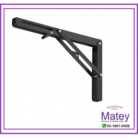 MENSULA DE REPISA PLEGABLE DE 35CM X 17CM DE ACERO COLOR NEGRO 