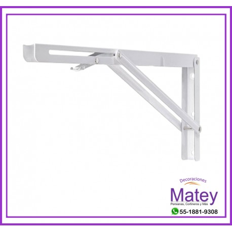 MENSULA DE REPISA PLEGABLE DE 35CM X 17CM DE ACERO COLOR BLANCO