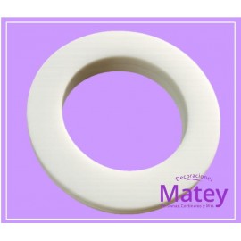 OJILLO PLASTICO GRANDE HUESO MATE, INTERIOR 45 MM EXTERIOR 73 MM MARCA DM.