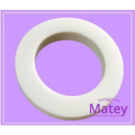 OJILLO PLASTICO GRANDE HUESO MATE, INTERIOR 45 MM EXTERIOR 73 MM MARCA DM.