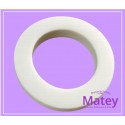 OJILLO PLASTICO GRANDE HUESO MATE, INTERIOR 45 MM EXTERIOR 73 MM MARCA DM.